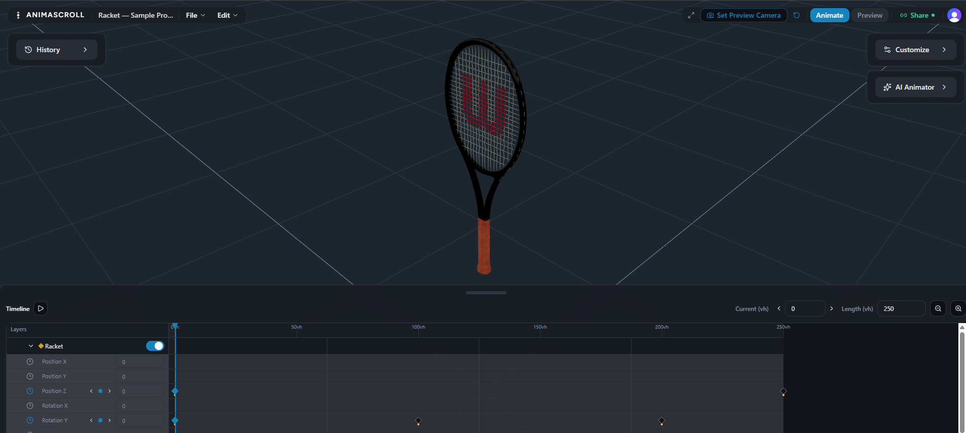 Animascroll editor